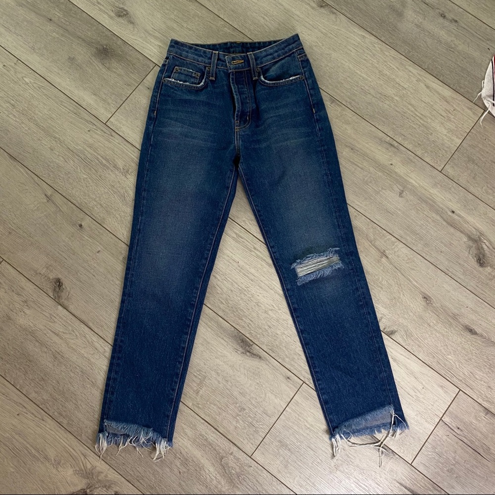 LF dark wash high waisted jeans
